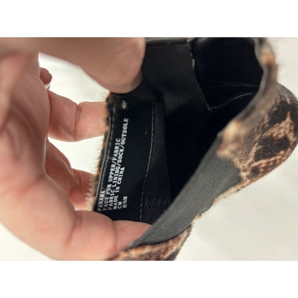 Charles by Charles David Panama Faux Fur Boots Brown Black Animal Print Pointy - Picture 9 of 12